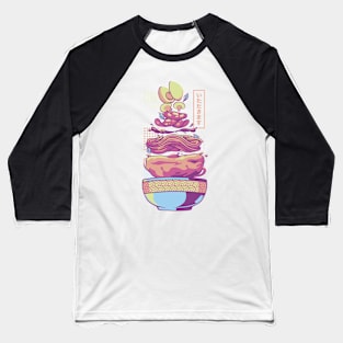 Neon Core Noodles Ramen by Tobe Fonseca Baseball T-Shirt